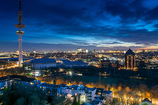 Hamburg - Exhibition grounds and surroundings by night