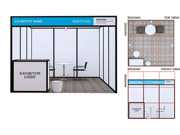 All-inclusive package 9 sqm | RECHARGE Wind Power Summit Asia-Pacific Rendering All-inclusive package 9 sqm | RECHARGE Wind Power Summit Asia-Pacific