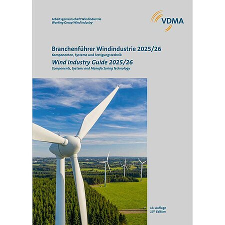 Cover of the industry guide Wind Industry 2025/26 - Components, Systems and Manufacturing Technology