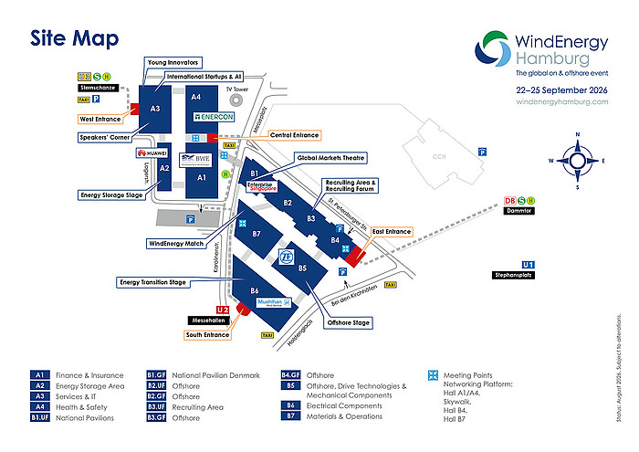 Site map of WindEnergy Hamburg 2026