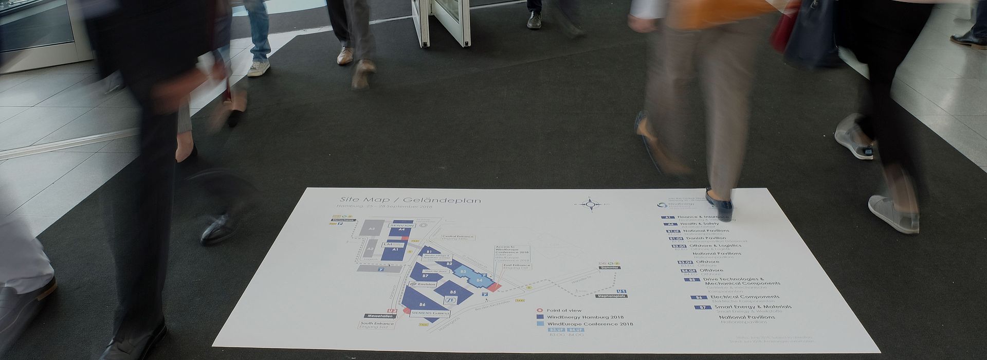 Blick auf den Geländeplan der WindEnergy Hamburg 2020