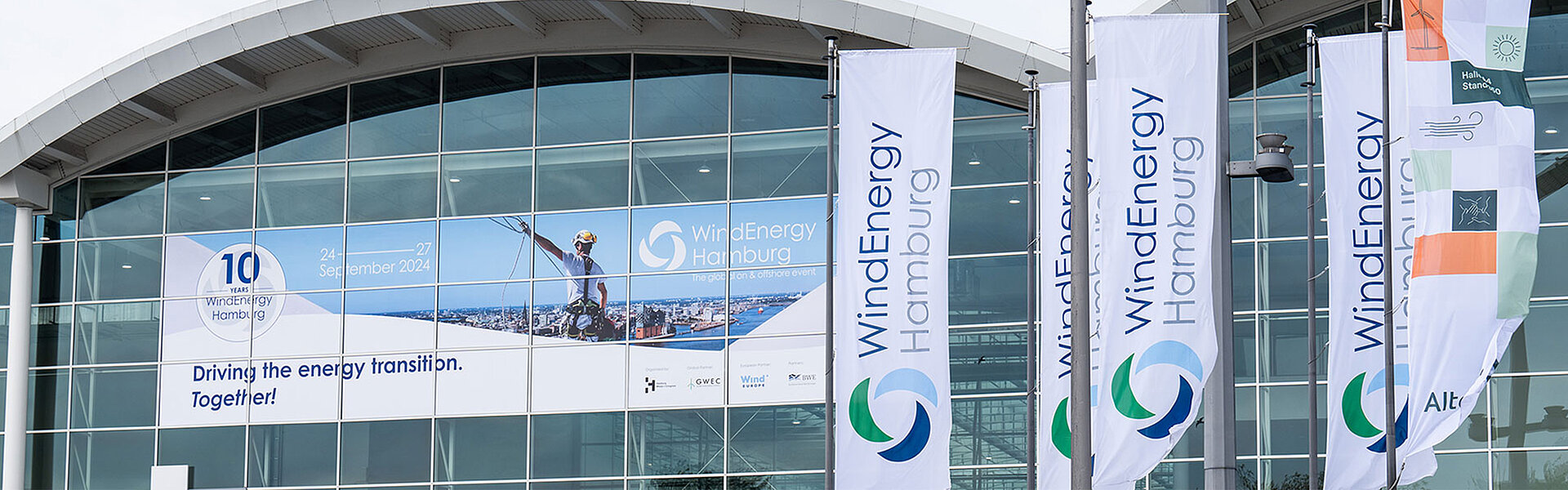 Hamburg Fair with WindEnergy Hamburg flags